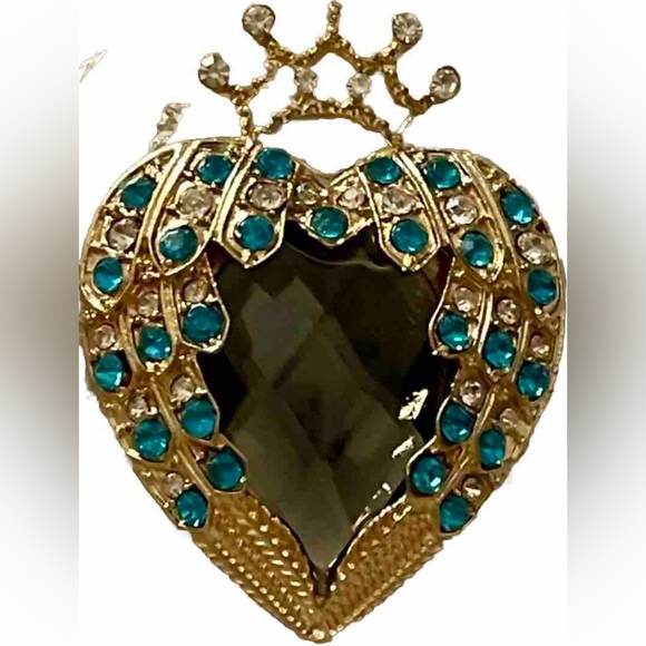 Handbag Jewelry NEW Charm Heart Crown Rhinestones Sparkle Purse Bag Bling - Picture 3 of 15